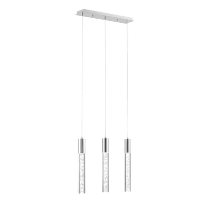 Black And Clear Three Light Transparent Metal Dimmable Smart Enabled Chandelier With Clear Shades