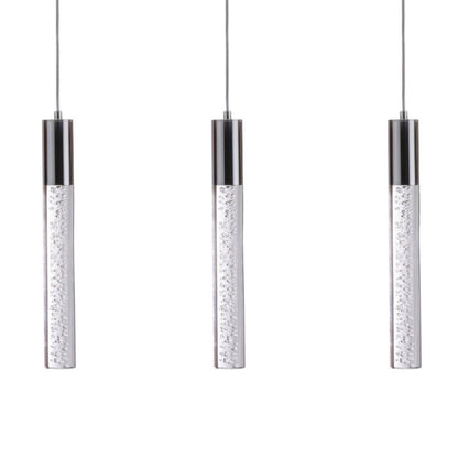 Black And Clear Three Light Transparent Metal Dimmable Smart Enabled Chandelier With Clear Shades