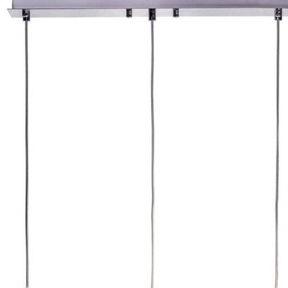 Black And Clear Three Light Transparent Metal Dimmable Smart Enabled Chandelier With Clear Shades