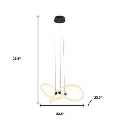 Black Metal LED Dimmable Smart Enabled Chandelier