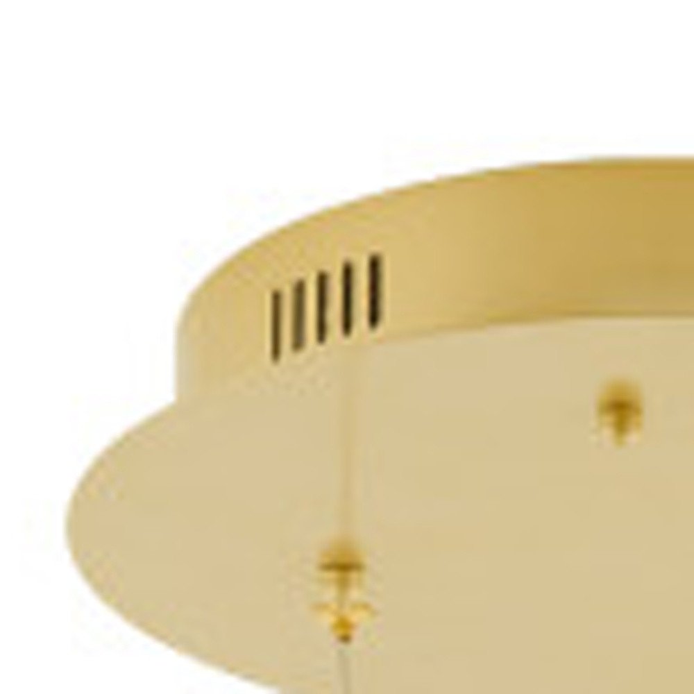 Gold Three Light Metal LED Dimmable Smart Enabled Chandelier