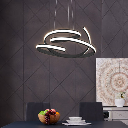 Black Metal LED Dimmable Smart Enabled Chandelier