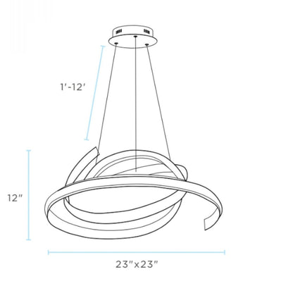 Black Metal LED Dimmable Smart Enabled Chandelier