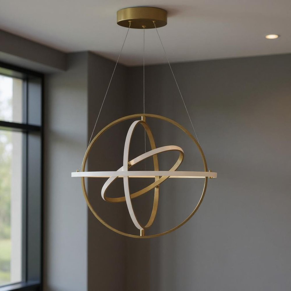 Gold Metal LED Dimmable Smart Enabled Chandelier
