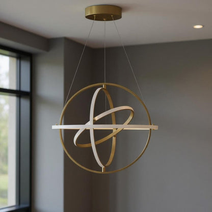 Gold Metal LED Dimmable Smart Enabled Chandelier
