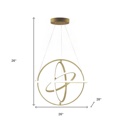Gold Metal LED Dimmable Smart Enabled Chandelier