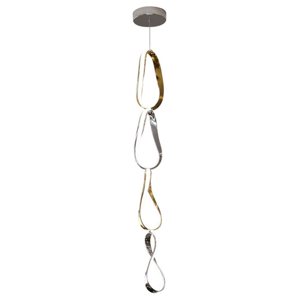 Gold And Silver Metal LED Dimmable Smart Enabled Chandelier