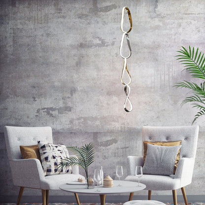 Gold And Silver Metal LED Dimmable Smart Enabled Chandelier