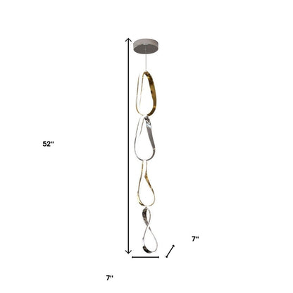 Gold And Silver Metal LED Dimmable Smart Enabled Chandelier