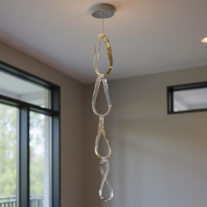 Gold And Silver Metal LED Dimmable Smart Enabled Chandelier