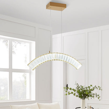 Gold And Clear Metal LED Dimmable Chandelier