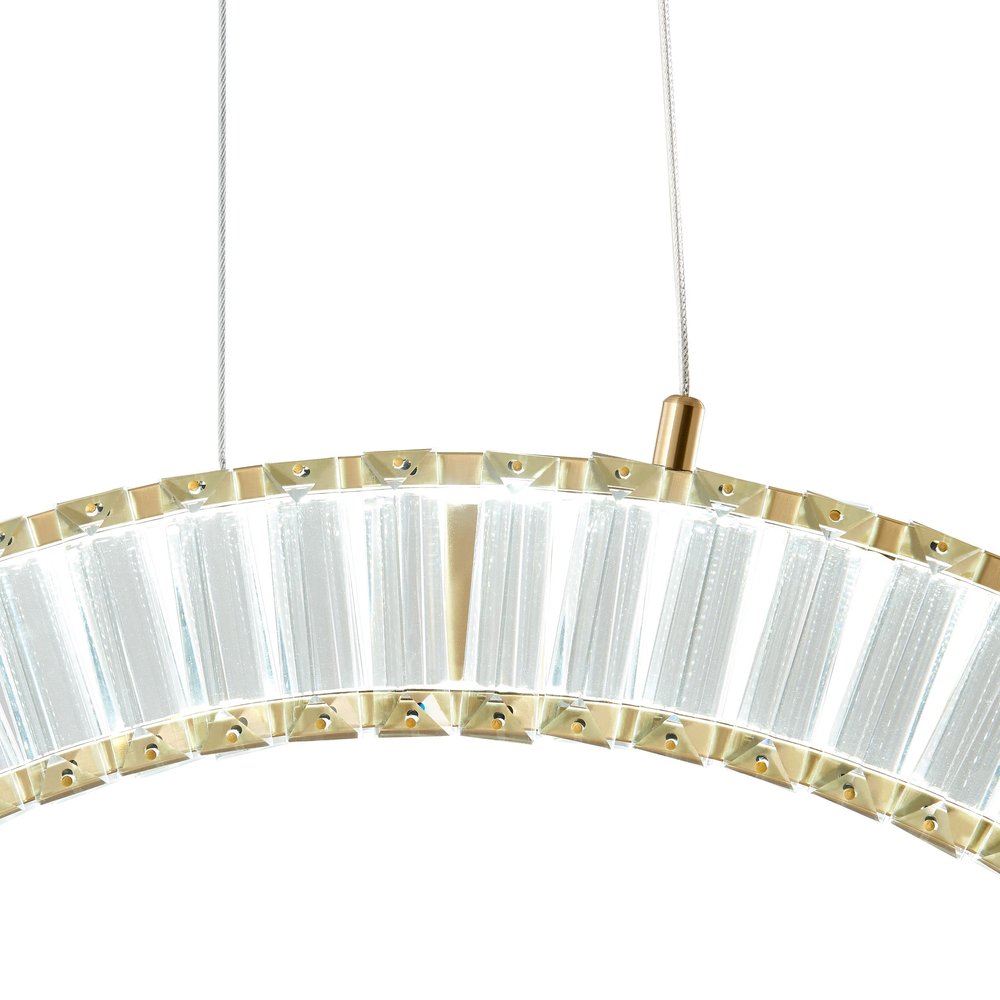 Gold And Clear Metal LED Dimmable Chandelier