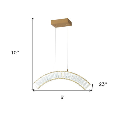 Gold And Clear Metal LED Dimmable Chandelier