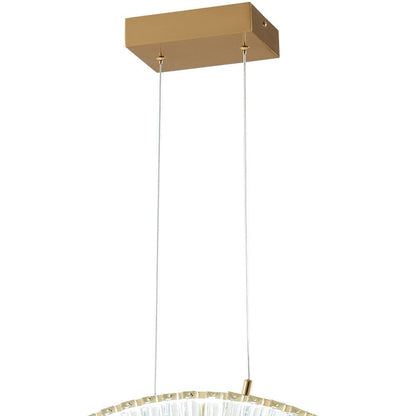 Gold And Clear Metal LED Dimmable Chandelier