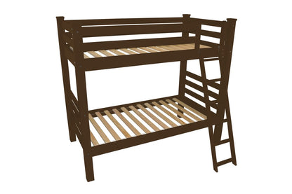 Brown Full Traditional Solid Wood Bunk Bed