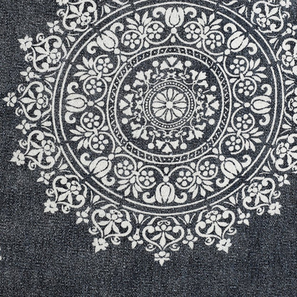 24" X 36" Stonewashed Blue Medallion Pillow Style Pet Bed With Removable Cover
