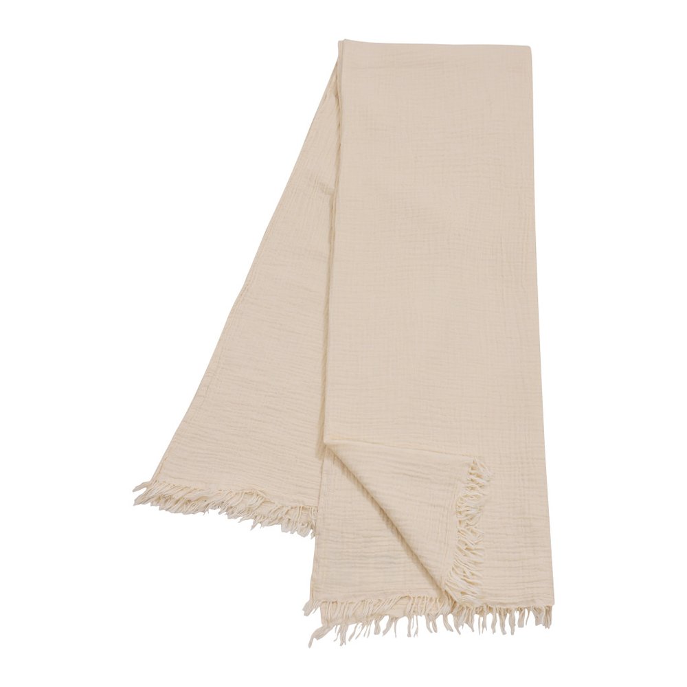 47" X 60" Aqua Cotton Woven Turkish Towel Throw Blanket with Fringe