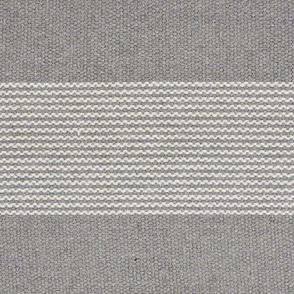 19" Set of Four Gray And White Striped Cotton Placemats
