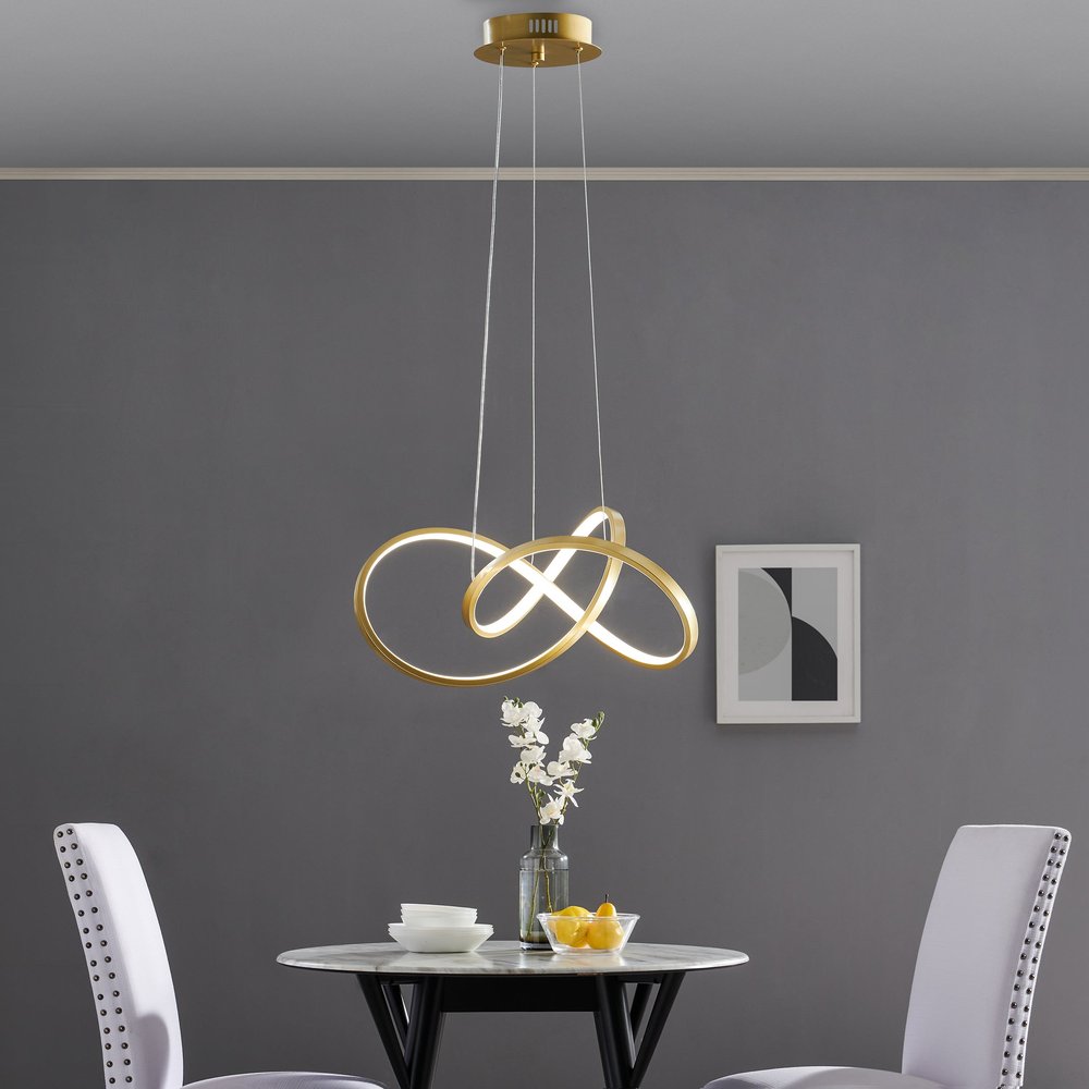 Gold Metal LED Dimmable Smart Enabled Chandelier