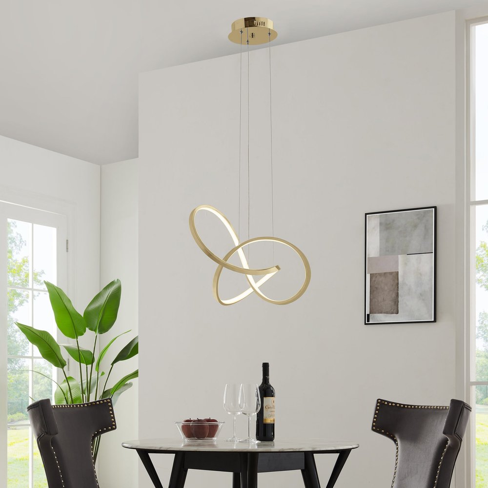Gold Metal LED Dimmable Smart Enabled Chandelier