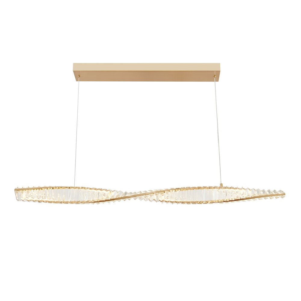 Gold And Clear Metal and Crystals LED Chandelier