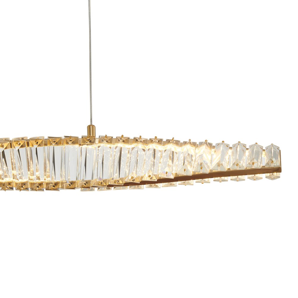 Gold And Clear Metal and Crystals LED Chandelier