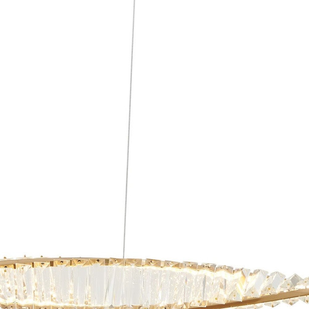 Gold And Clear Metal and Crystals LED Chandelier