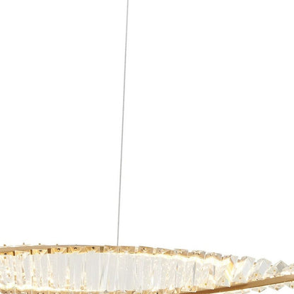 Gold And Clear Metal and Crystals LED Chandelier