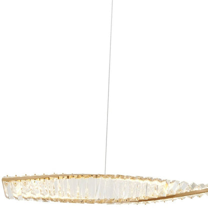 Gold And Clear Metal and Crystals LED Chandelier