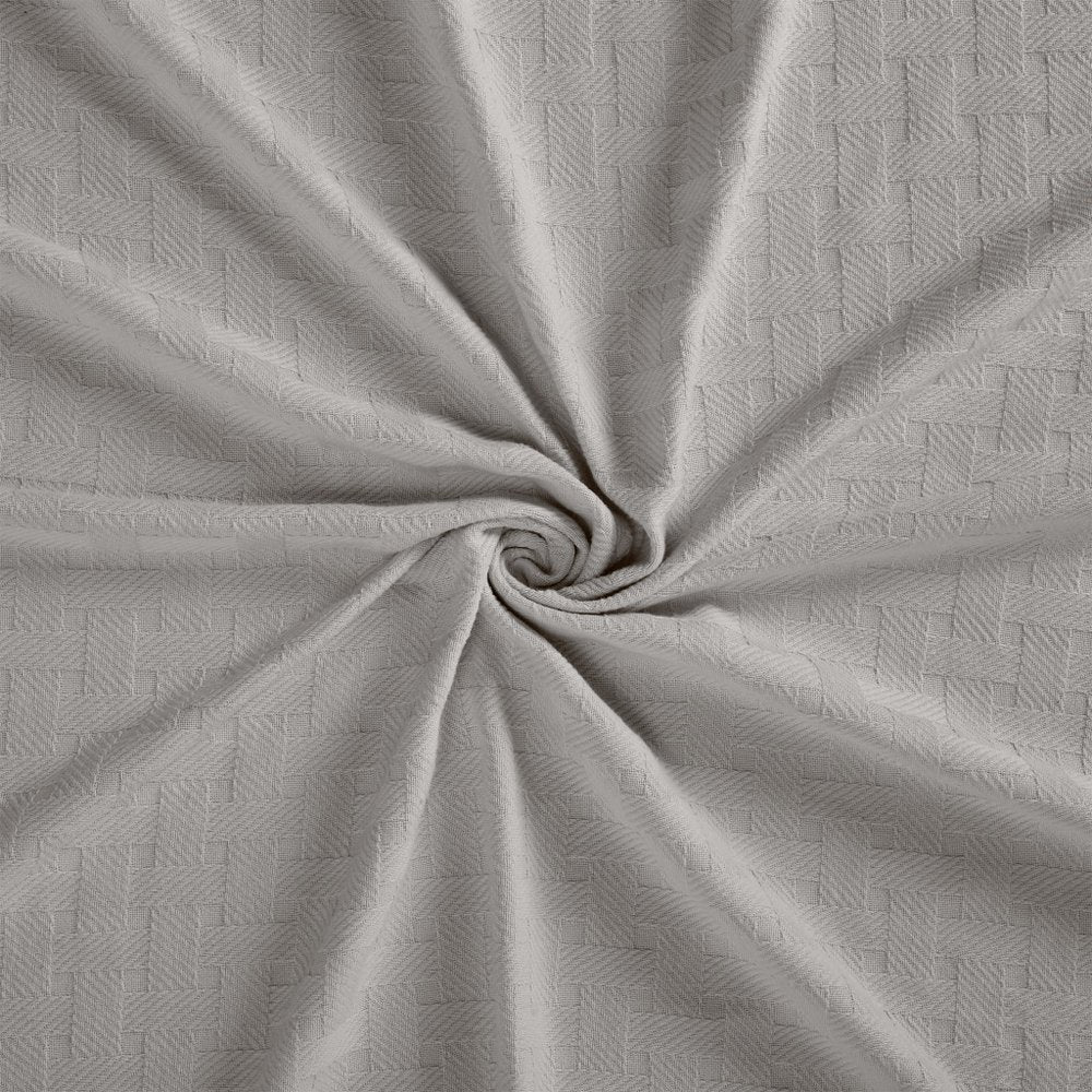 King Silver Cotton Cable Knit Blanket