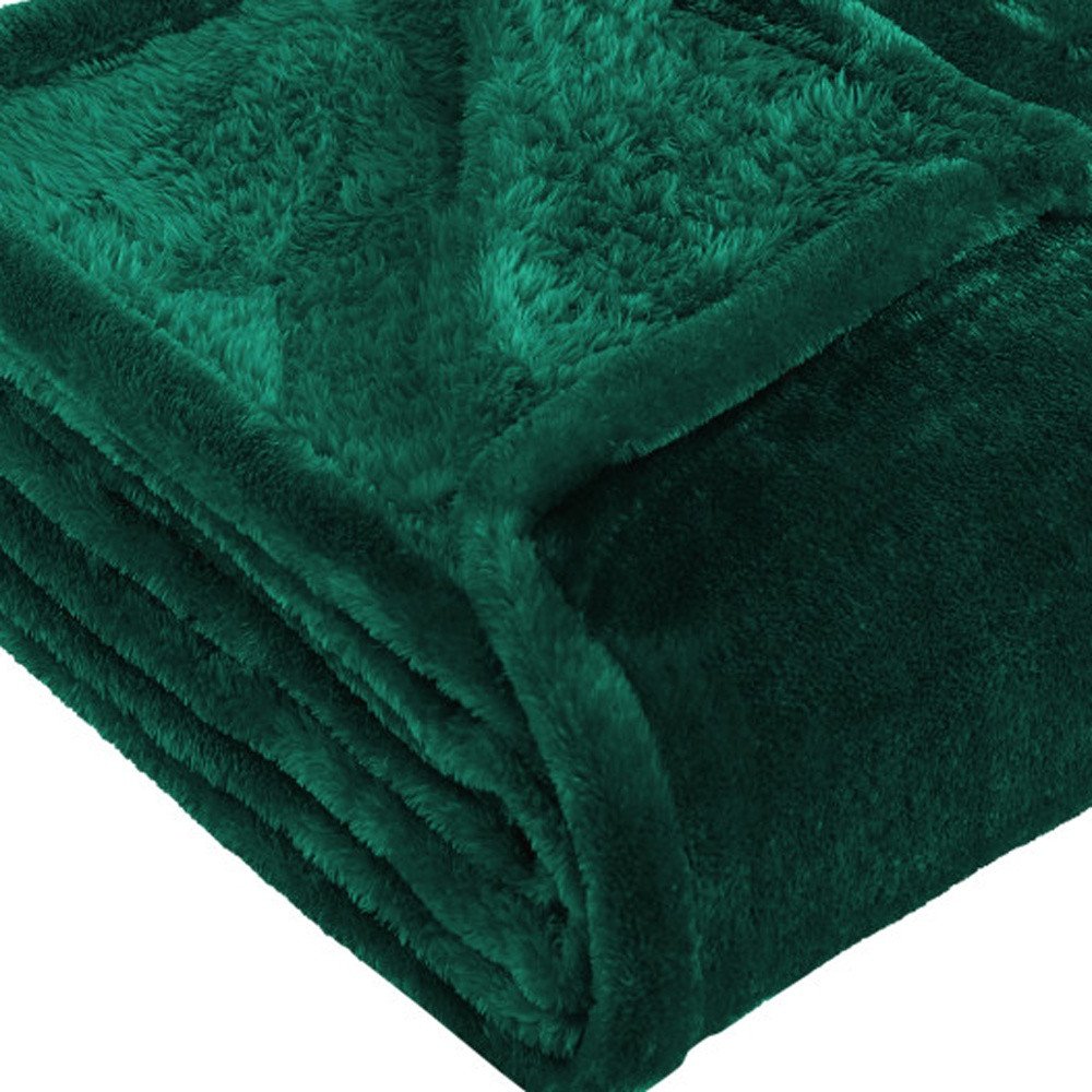 Queen Jungle Green Fleece Knitted Plush Blanket