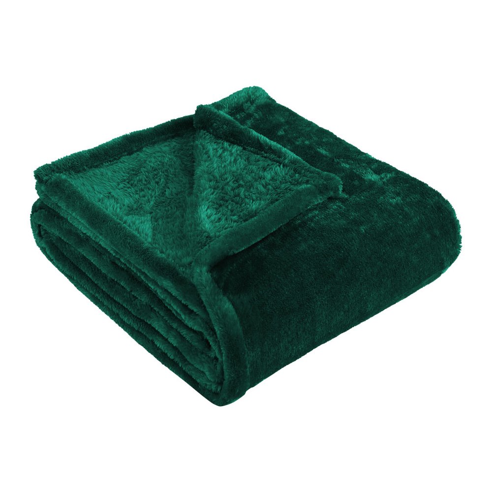 14" X 15" Jungle Green Fleece Knitted Plush Throw Blanket
