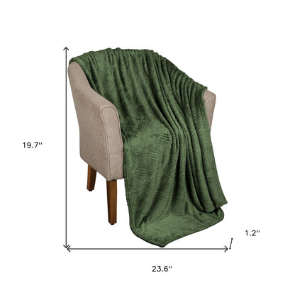 Queen Green Flannel Knitted Plush Blanket