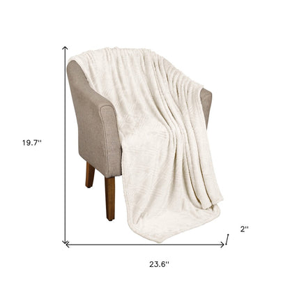 King Ivory Geometric Flannel Woven Plush Blanket