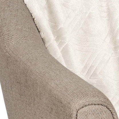 King Ivory Geometric Flannel Woven Plush Blanket