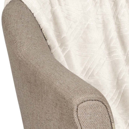 King Ivory Geometric Flannel Woven Plush Blanket