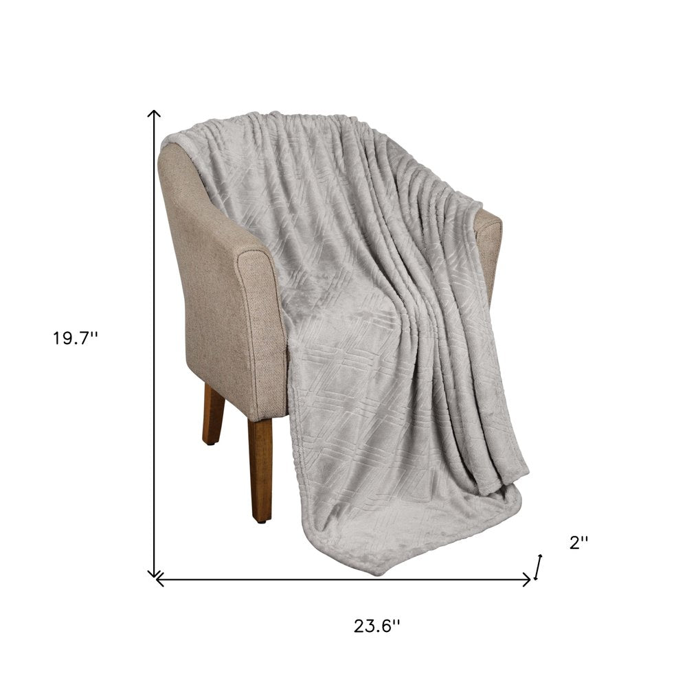 King Platinum Geometric Flannel Woven Plush Blanket