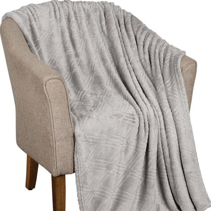 King Platinum Geometric Flannel Woven Plush Blanket