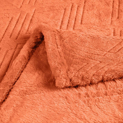 King Rust Flannel Knitted Plush Blanket