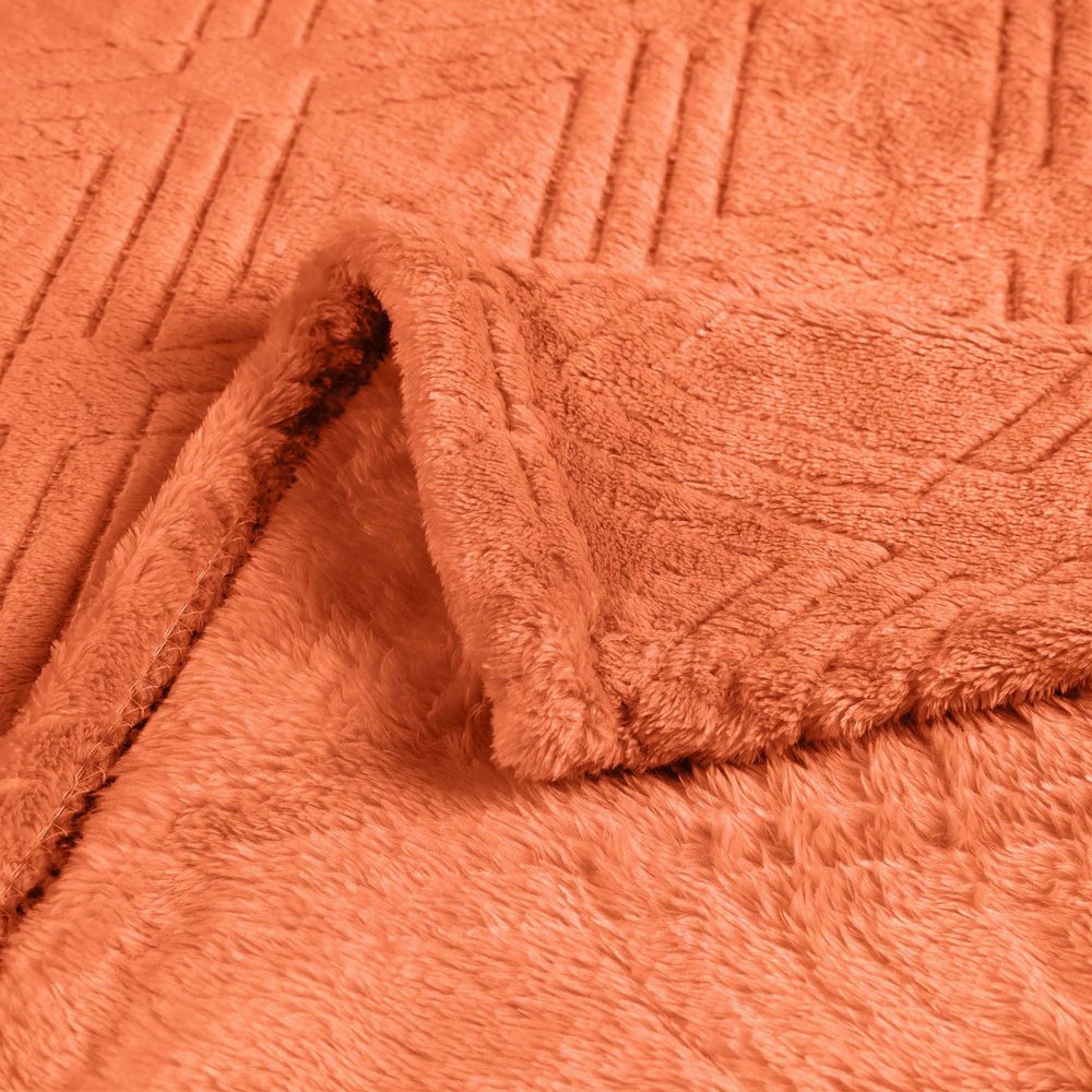 King Rust Flannel Knitted Plush Blanket