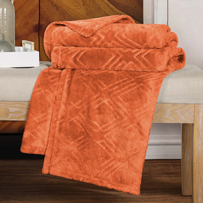 King Rust Flannel Knitted Plush Blanket
