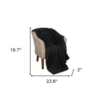 King Black Geometric Fleece Woven Plush 4.20 Pound Weighted Blanket