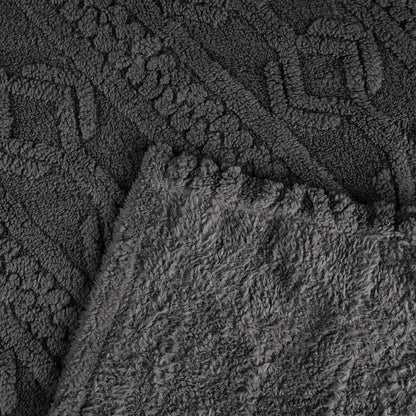 King Charcoal Fleece Knitted Plush Blanket