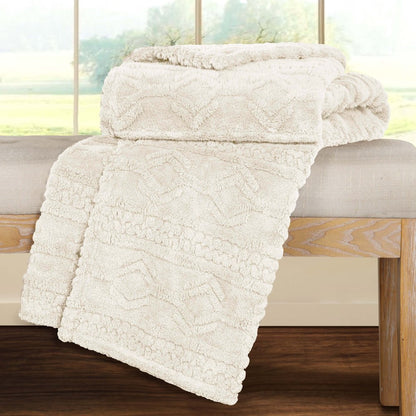 King Ivory Fleece Knitted Plush Blanket
