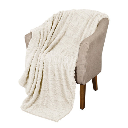 King Ivory Fleece Knitted Plush Blanket