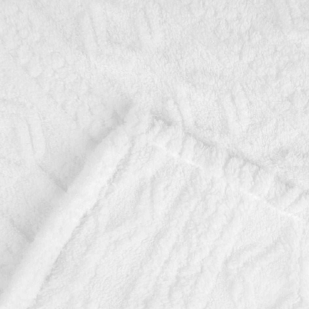 King White Fleece Knitted Plush Blanket