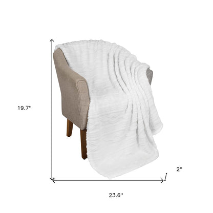 King White Fleece Knitted Plush Blanket