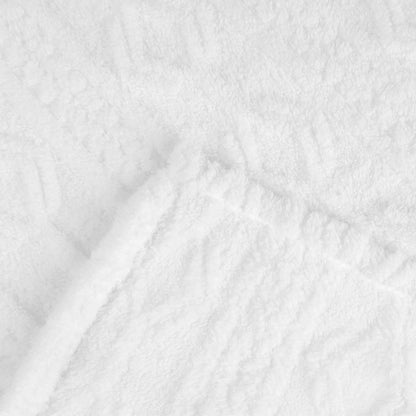 Twin White Fleece Knitted Plush Blanket