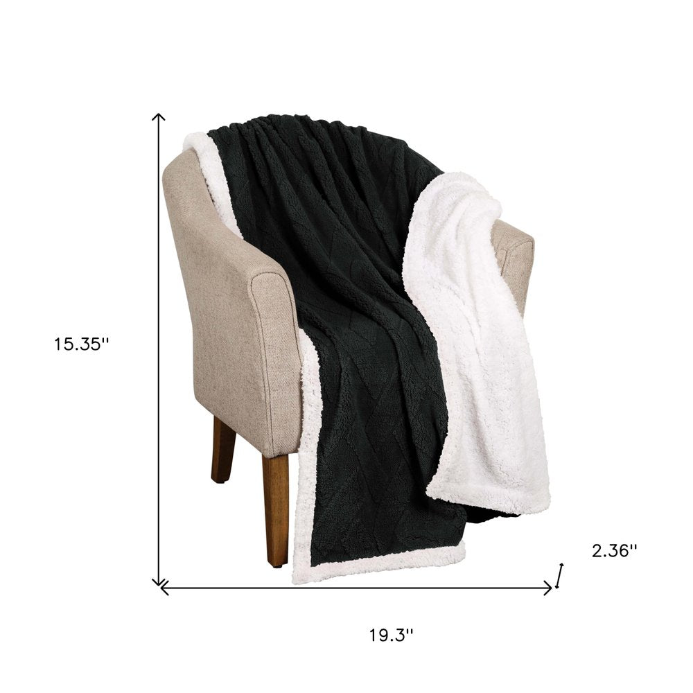 Queen Black Fleece Knitted Plush Blanket