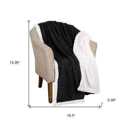 Queen Black Fleece Knitted Plush Blanket